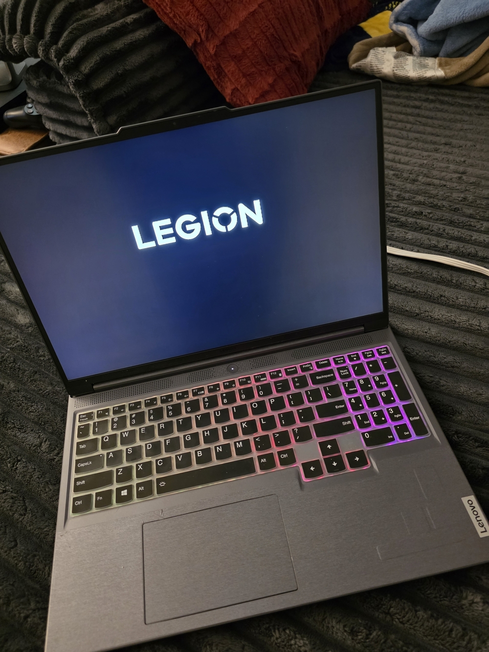 Lenovo Legion Laptop - Gray with RGB Pink to Purple Backlit Keyboard